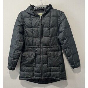Eddie Bauer‎ Coat Women’s Small EB 550 Down Puffer Jacket Dark Green Nylon Long